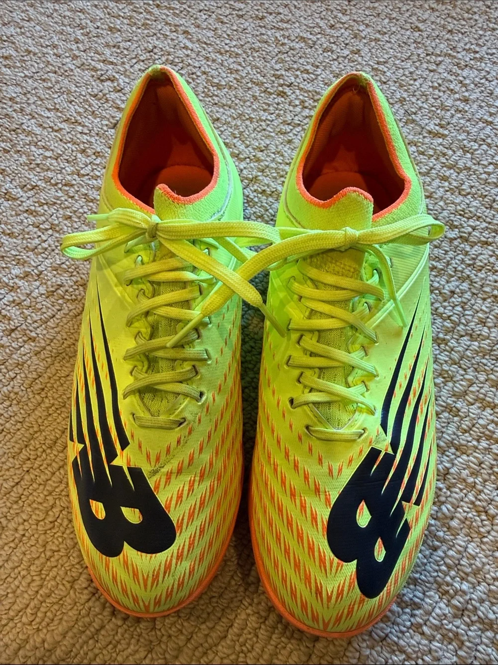 New Balance Neon Yellow Indoor/turf Soccer Shoes with Black Logos
